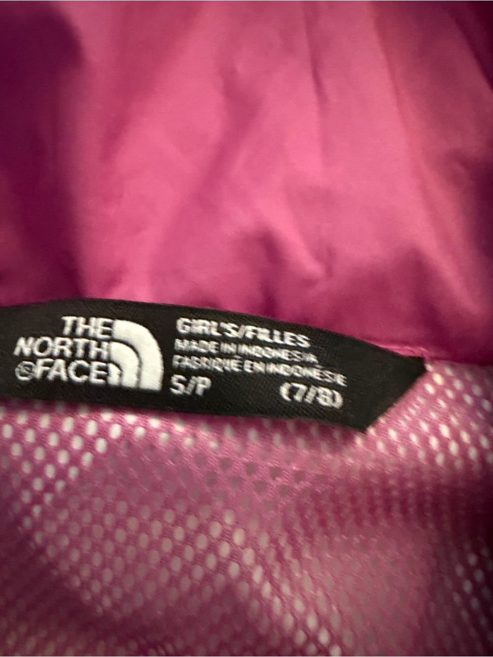 The North Face Olive Green Kids' Raincoat with Pink Lining - Picture 5 of 10